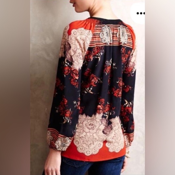 Anthropologie Meadow Rue Women’s Size XS 100% Silk Blouse - Picture 2 of 5